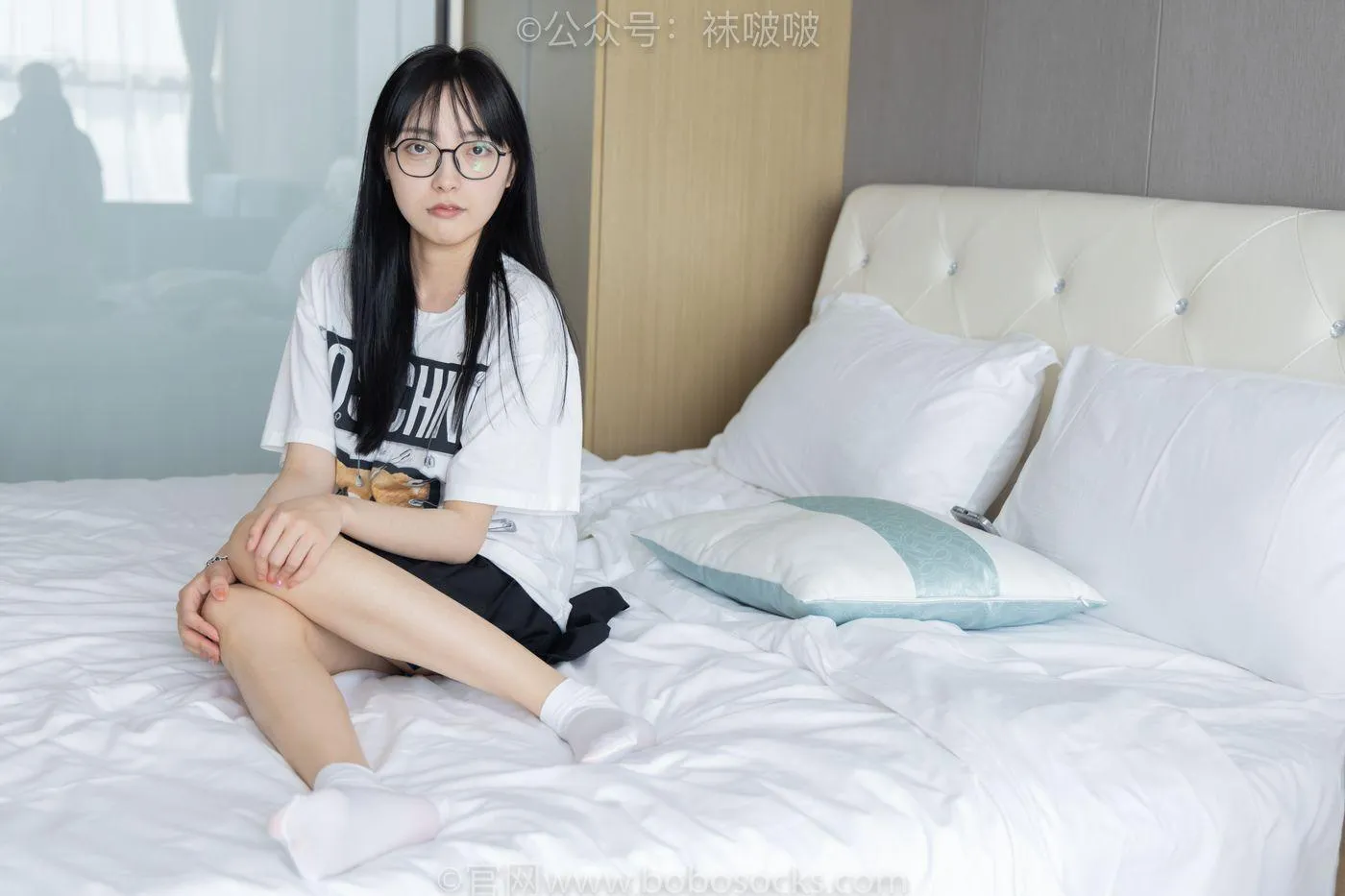 [BoBoSocks袜啵啵]NO.033 稚予-贝壳头、天鹅绒黑袜、天鹅绒白袜 [154P]插图6